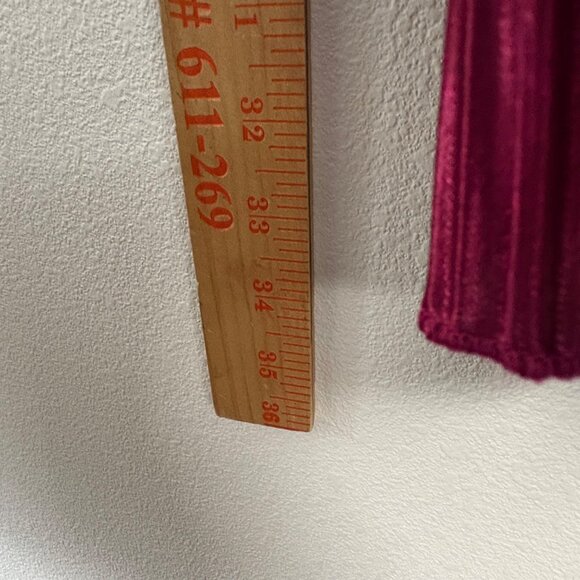 Inspired Hearts Burgundy Off-The-Shoulder Pleated Dress 1X Empire Flare Sleeve - Picture 6 of 6